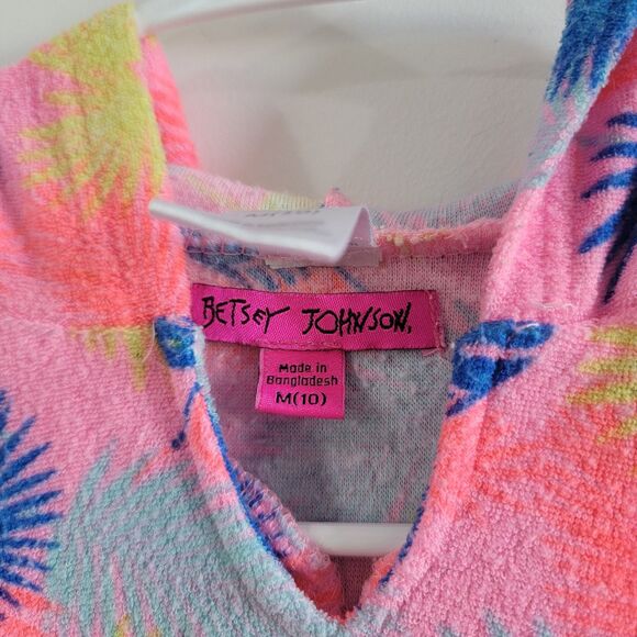 Betsey Johnson Girls Size Medium Swim Cover Terry Cloth Tropical Beach Vacation - Picture 3 of 6